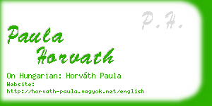 paula horvath business card