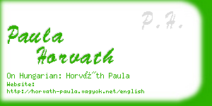 paula horvath business card